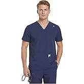 UNIQOCK Men's Scrubs Set: Soft Medical Uniform with Elastic Waistband,Classic V-Neck Top & Straight Leg Pants,Workwear