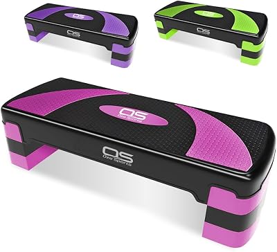 OZE SPORTS Aerobic Stepper Platform 2–5 Level Adjustable Height Pink 5 Steps