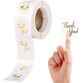 Generic 500Pcs Clear Thank You Stickers Round Transparent PVC Stickers, 1 in Self-Adhesive Envelope Seal Labels for Business Wedding Festival Baby Shower Birthday Party (500)