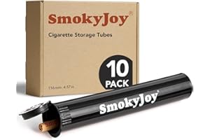 SMOKYJOY Smell Proof Cigarette Holder Case, Single Holder Pre Roll Case, King Size Pre Rolled Cone Storage Box Container, Black, 10 Pack