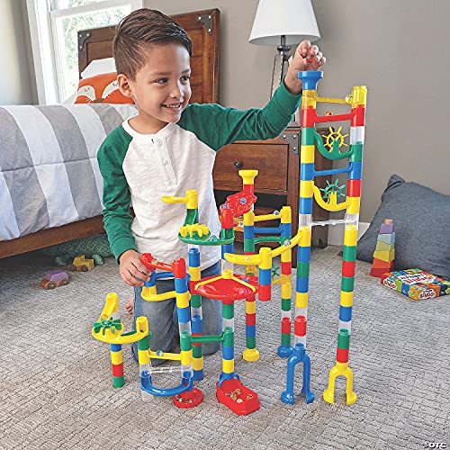MindWare Marble Run: 123 Piece Set (103 Durable Pieces and 20 Marbles) STEM Building Set for Kids