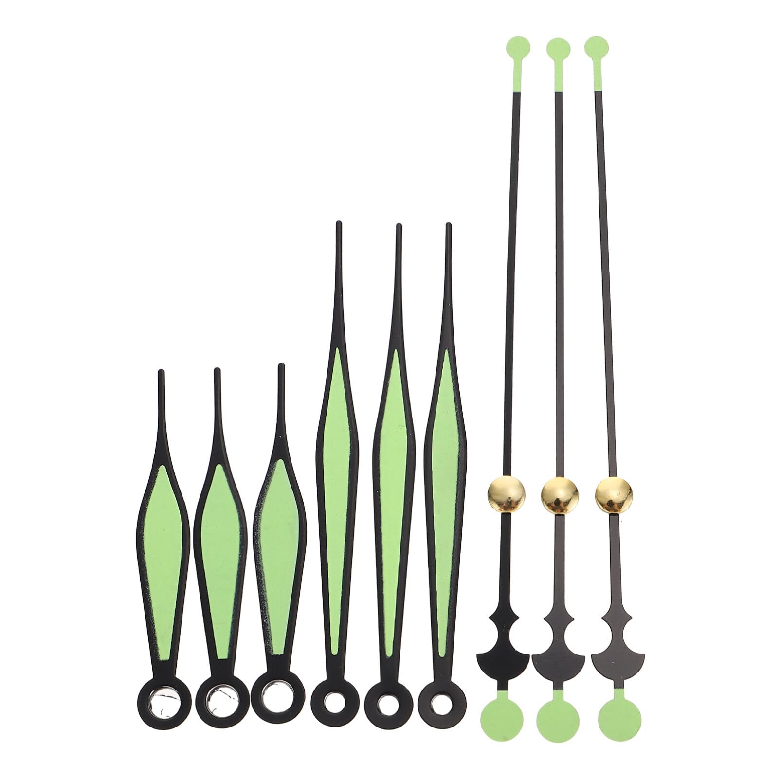 10 Pack Glow in the Dark Clock Hands- 5.31 Inches DIY Wall Clock Hand for Home Decor Pointers Movements Mechanism for Repair Parts Replacement