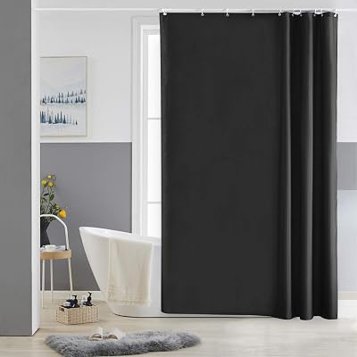 Furlinic Shower Curtain Mould Proof Waterproof 60x72 Inch Black