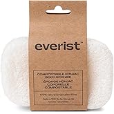 Everist The Compostable Konjac Sponge, 100% Natural Plant-Fiber Cleansing & Reusable Shower Sponge for Smoother Skin, Gentle Exfoliation, 1 Each