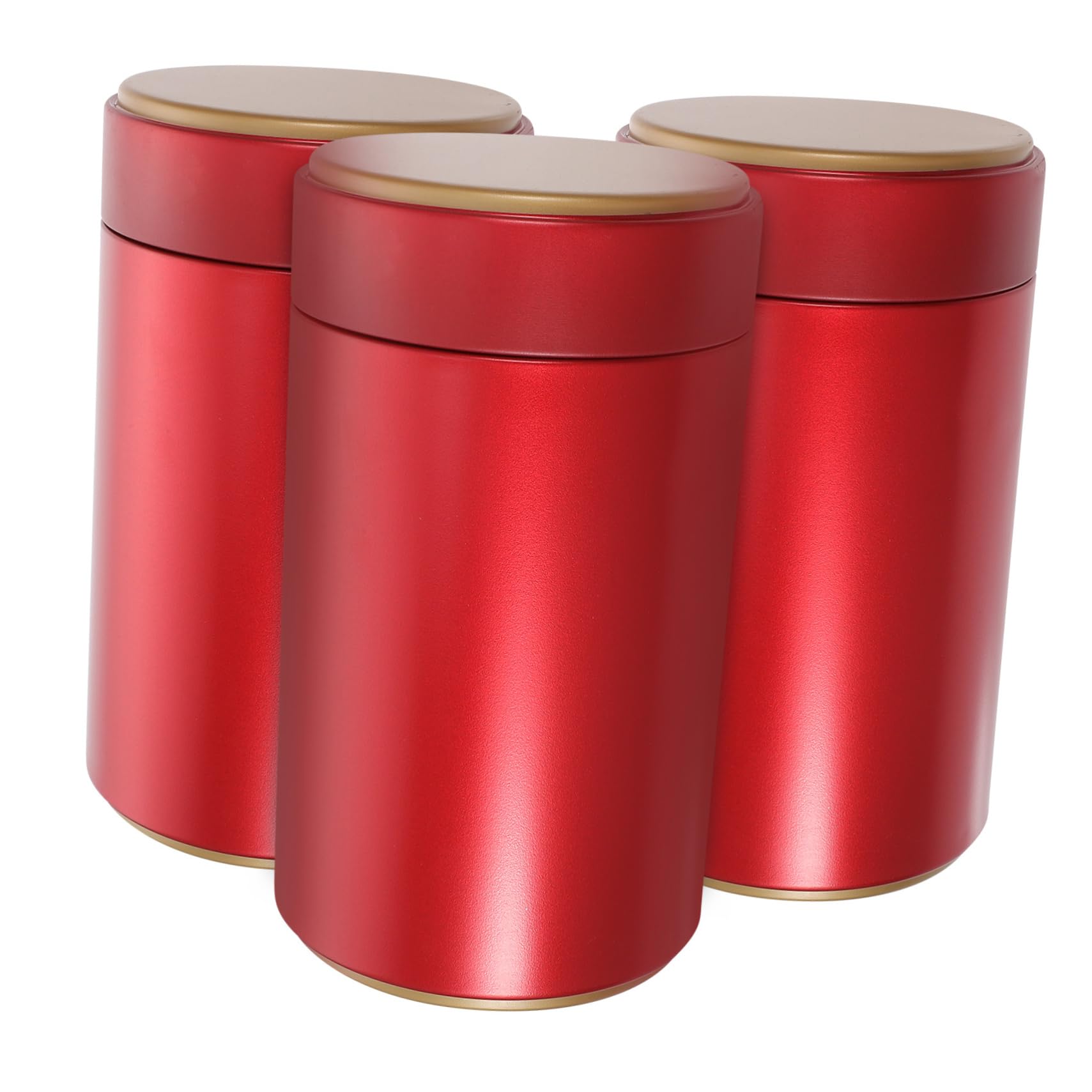 HEALLILY 3-Piece Vintage Tin Tea Canisters Set - Portable Coffee Storage Jars with Sealed Lid (Random Color, 160ml)