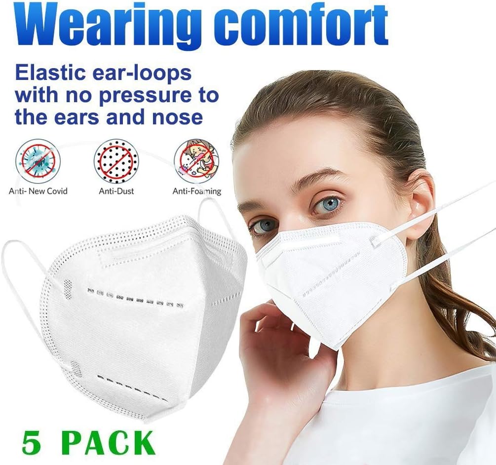 Karooch 5PC Face Másk 6-Layer Dust Másk PM2.5 Respitator Comfortable Reusable Safety Mouth Anti-Pollution Dustproof Face Mouth Respitator for Gérms Bicycle Bike Outdoor