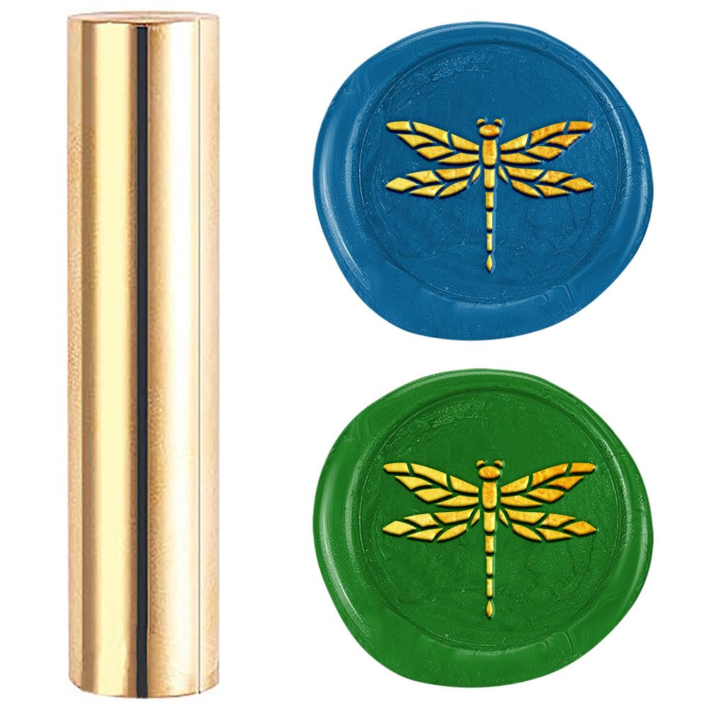 DELORIGIN Dragonfly 15mm Mini Brass Wax Seal Stamp Gun Wax Seal Insect Vintage Sealing Stamps Sealing Wax for Wedding Invitations Envelopes Engagement Party Wine Packing Greeting Cards Gift