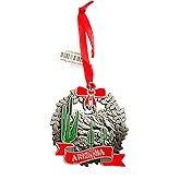Arizona State Silver Pewter Ornament Christmas Souvenir Gift Holiday Cactus Decorations