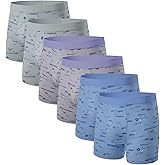 TEXLINA Men's Boxer Briefs 6-Pack, Cotton Stretch Underwear with 3D Support Pouch for All-Day Comfort