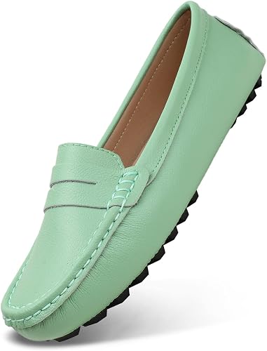 BEAUSEEN Women's Penny Loafers Leather 