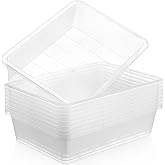 Hoteam 10 Pack Flat Bins Paper Trays,Clear,13.78 X 9.84 X 3.15 Inch | Letter Size Storage for Classroom, Teacher Desk Organizer, Stackable Plastic Bins for School Office Craft Supplies