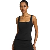 EXPRESS Women's Studio Stretch Twill Square Neck Tailored Tank | Performance Fabric Delivers Wrinkle-Resistant 4-Way Stretch with Lasting Shape Retention for Work and Beyond