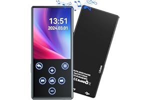 Gueray MP3 Player Bluetooth 128GB HiFi Sound Quality MP3 Player with Speakers Support FM Radio Voice Recorder TF Card Digital Music Player Black