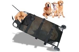 TUNTROL Max Loading 250lbs Large Dog Stretcher with Noiseless Wheels, 45x22 Inch Pet Transport Trolley Animal Gurney Carrier(Unfoldable)
