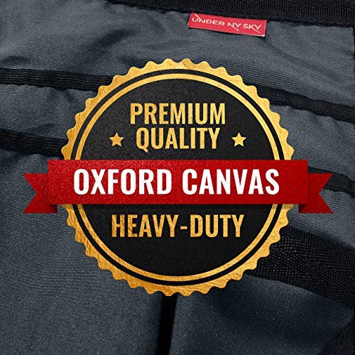 Under NY Sky Utility Tool Belt Apron – Heavy Duty Gray Oxford Canvas – 12 Pockets – Adjustable for Men, Women – Pro Mechanic, Woodworker, Carpenter, Electrician, Gardener, DIY, Handyman, Makers Apron
