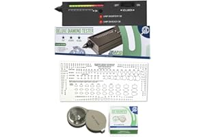 GEMTONE Deluxe Jeweler's Diamond & Gemstone Analyzer Tester for Diamonds Moissanites Stones Lab-Created Simulants with Stone Gauge
