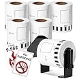 MarkDomain 6 Rolls DK-2251 Black/Red Continuous Length Label Replace for Brother DK 2251 White Paper Tape 2.4in x 50ft Compatible QL-800, QL-810W, QL-820NWB