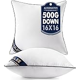 MIULEE 16x16 Pillow Inserts Set of 2 Throw Pillows 16 Inch Premium Down Alternative Pillow Inserts Decorative Pillow Stuffer for Sofa, Couch (16x16 inch, Set of 2)