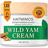 HATMIMOS Wild Yam Cream, 2oz Wild Yam Root Organic Cream, Hormone Balance, Support Perimenopause & Menopause Relief, Progesterone, Wild Yam Cream for Women & Men Unscented for All Skin Type