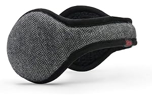 180s Men's Wool Behind-the-Head Ear Warmer (Gray/Black Herringbone)