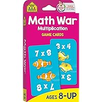 School Zone - Math War Multiplication Game Cards - Ages 8+, 3rd Grade, 4th Grade, 5th Grade, Math Games, Beginning…