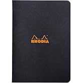 RHODIA cf119189 Stapled Notebook, A5, Classic Rule, Black