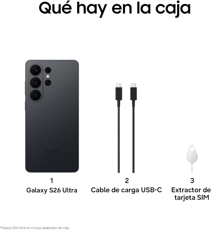 Galaxy S26 Ultra, 1TB, Smartphone con Galaxy AI, Cámara 200MP, 16GB RAM, Batería 5000mAh, Garantía del Fabricante 3 Años+1 Año Extra, Color Negro (Versión Española) — foto 8 de 8