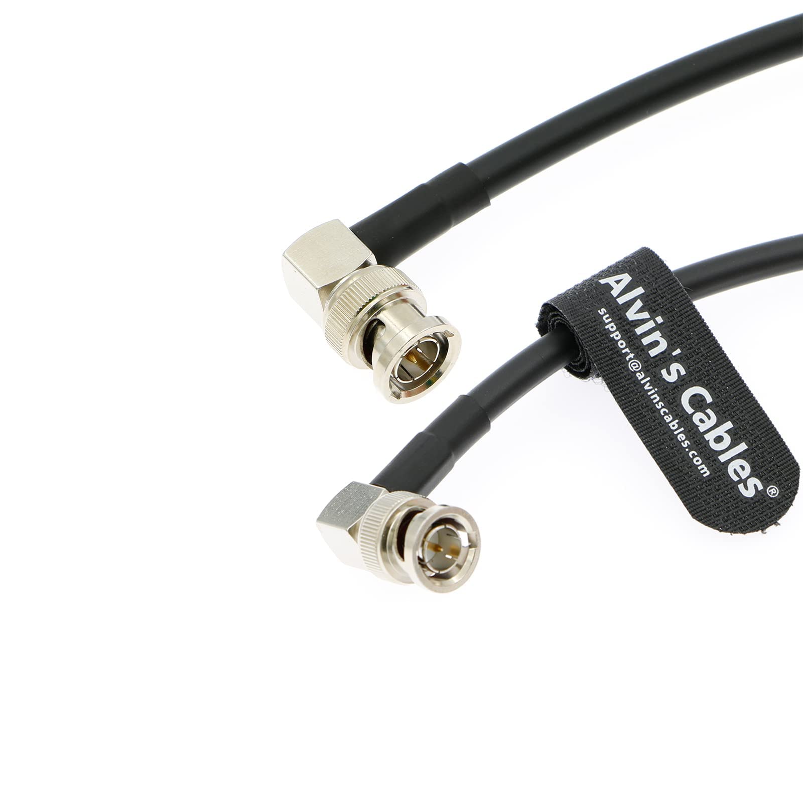 12G BNC-Coaxial-Cable Alvin's Cables HD SDI BNC Male to Male L-Shaped Original Cable for 4K Video Camera 1M Black