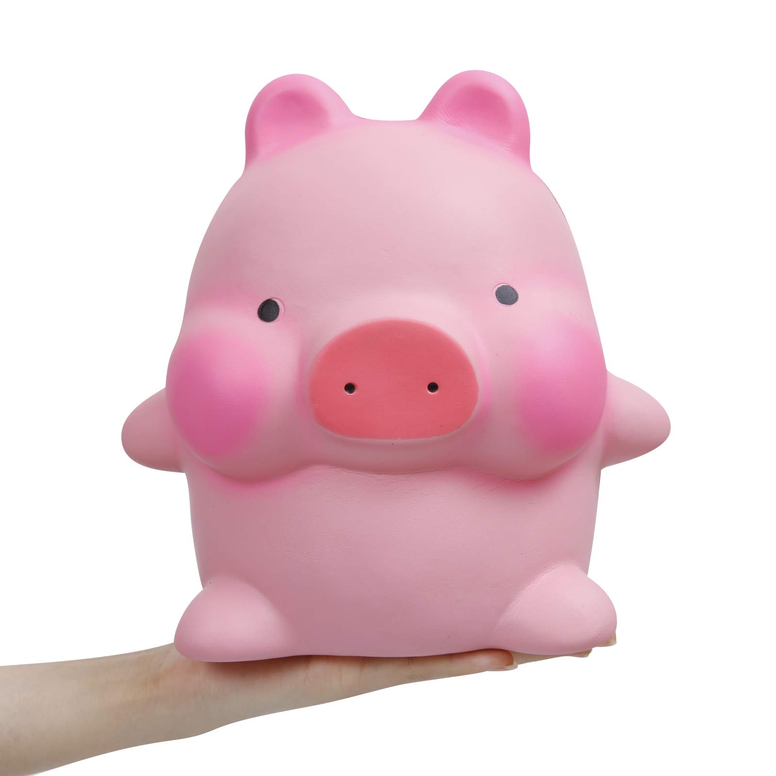 Anboor 7.5 Inches Squishies Jumbo Pig Kawaii Soft Slow Rising Scented Big Animal Squishies Stress Relief Kid Toys Pink