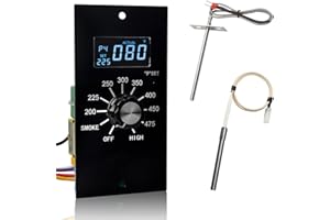 FLAMEENGINE Digital Control Panel Kit Replacement for Pit Boss Pellet Grill PB340, 440D, 700FB, 820FB, 820D,Thermostat Controller with RTD Temperature Probe and Hot Rod Igniter