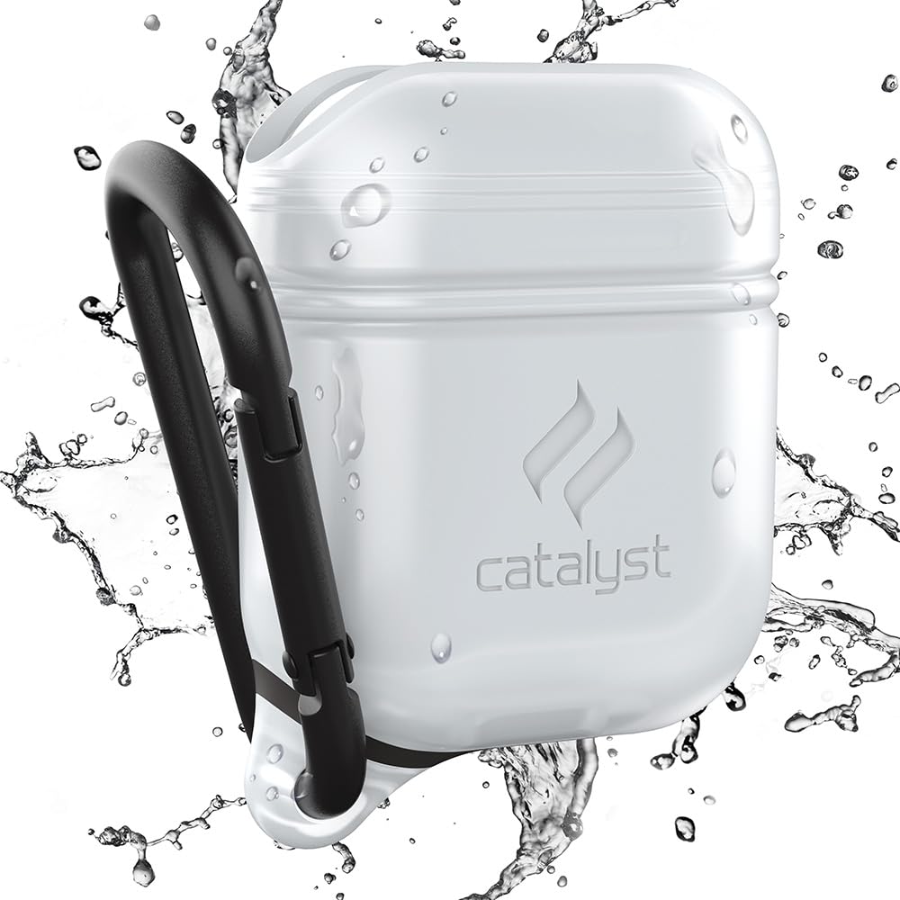 Catalyst Waterproof Case for AirPods 2nd Generation and AirPods 1st Generation - Wireless and USB-C Charging High Drop Protection AirPods Gen 2 and Gen 1 Case with Carabiner, One Piece Design