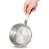 Kloahmo 18/10stainless steel butter warmer, 13.5 fl oz(400 ml) coffee/milk warmer, mini saucepan, egg pan, chocolate melter,ideal for seafood butter warmers suitable for induction and gas stoves