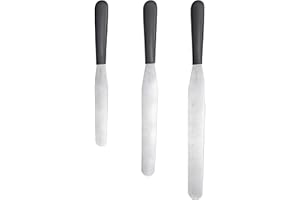 Cake Icing Decorating Spatulas Set: U-Taste Straight Frosting Knife with 6", 8", 10" Stainless Steel Blade, Flexible Smoothin