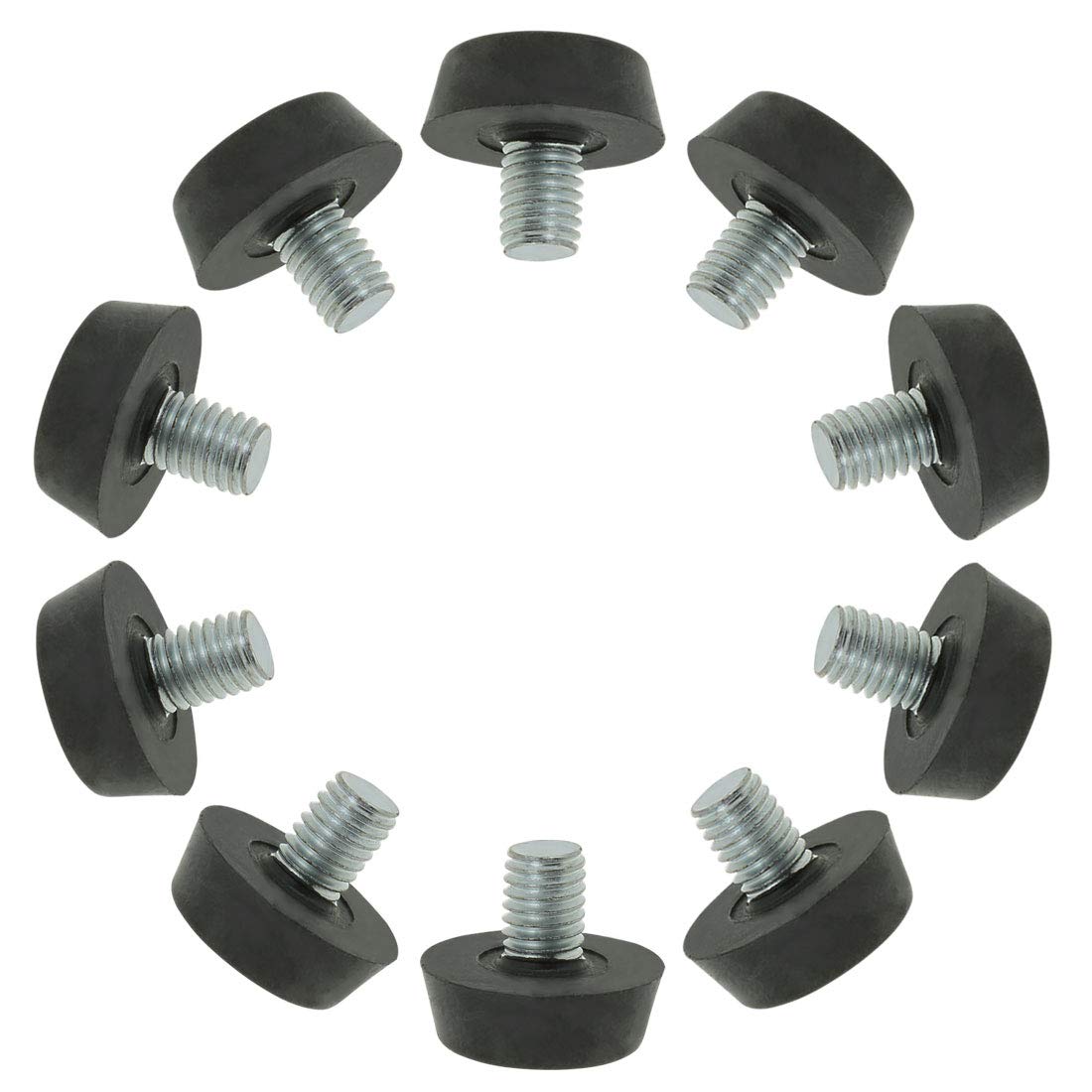 Sourcingmap M8 x 10 x 22mm Furniture Glide Leveling Feet Adjustable Leveler Floor Protector for Table Desk Cabinet Leg 10 Pack