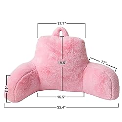 Holawakaka Large Faux Fur Bed Rest Pillow with
