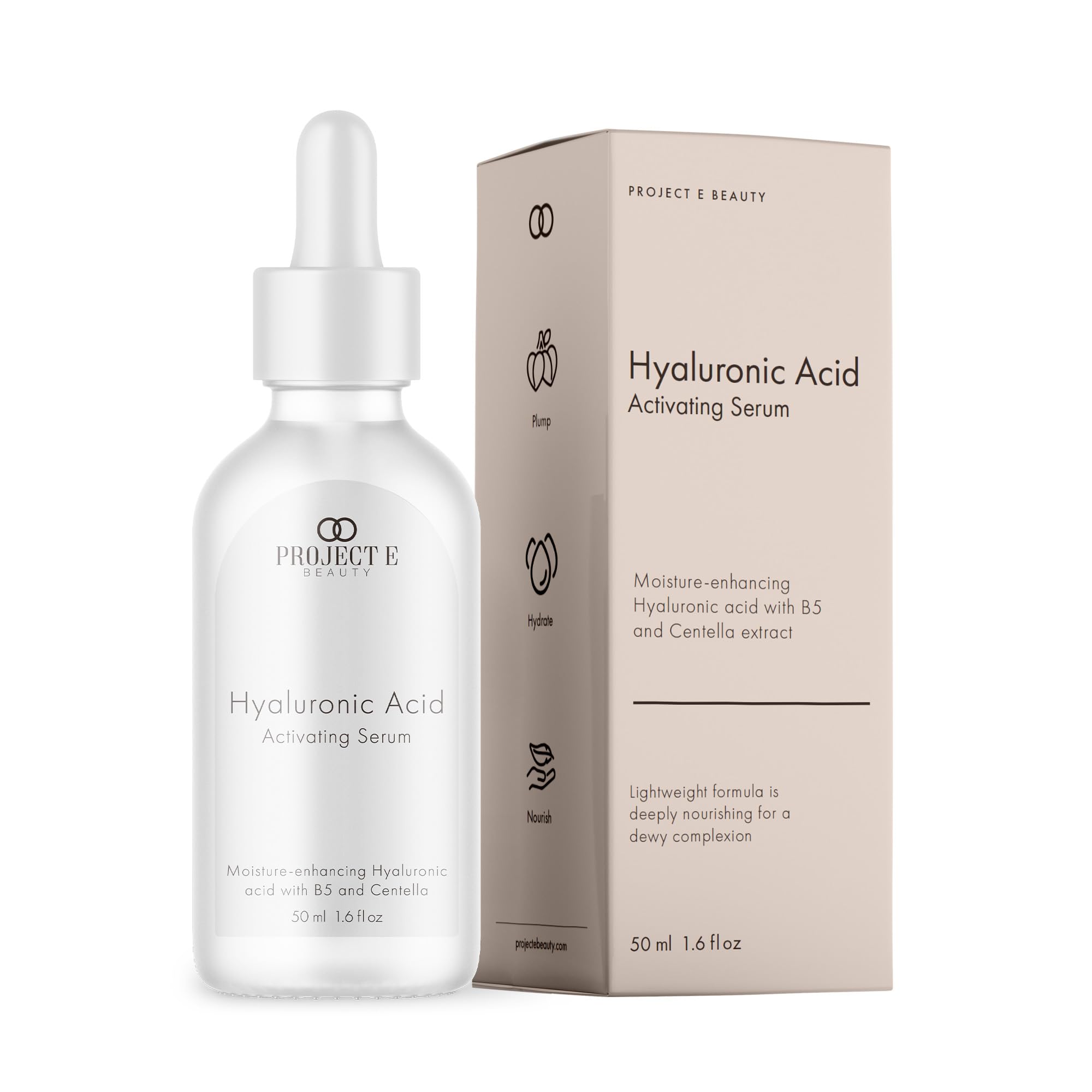 Hyaluronic Acid Serum by Project E Beauty | Anti-Aging for the Face & Eyes | Plumping & Hydrating Facial Skin Care | Removes Dark Spots & Wrinkles | Vitamin C & E | For Dry Skin | 1oz