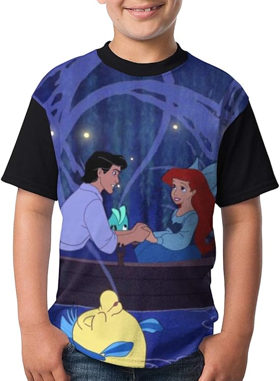 Amazon Co Jp リトルマーメイド アリエル 子供服 Tシャツ キッズ 柔らかい 半袖 夏季 カジュアル おしゃれ 男の子 女の子 イベント 服 薄手 通気性 アニメ かわいい プリント Tシャツ 服 ファッション小物