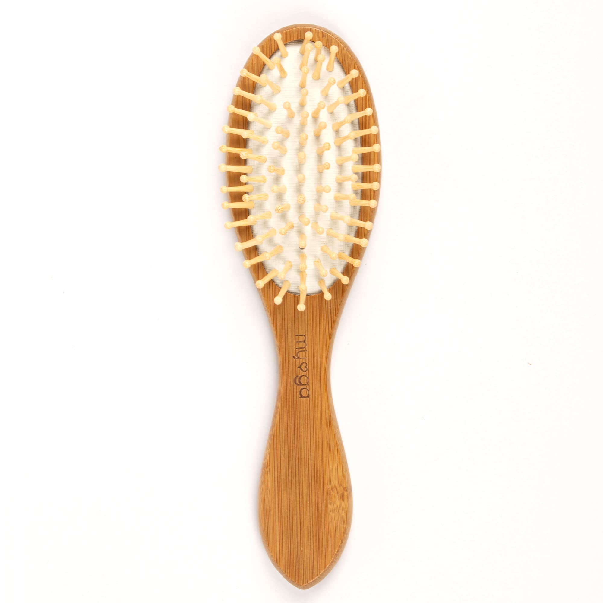 Myga 100% Natural Bamboo Hairbrush - Big Bamboo Handle and Brush Bristles - Eco-Friendly Styling Hairbrush for Massaging Scalp, 1 Count (Pack of 1)