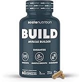 Build - Muscle Builder Supplement for Muscle Growth, Strength, Weight Gain, Endurance & Performance Enhancment for Men & Women - Trademarked Ingredients Peak02 & ElevATP | 60 Capsules - 30 Day Supply