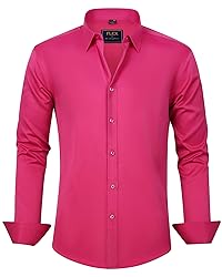 J.VER Men's Dress Shirts Solid Long Sleeve Stretch