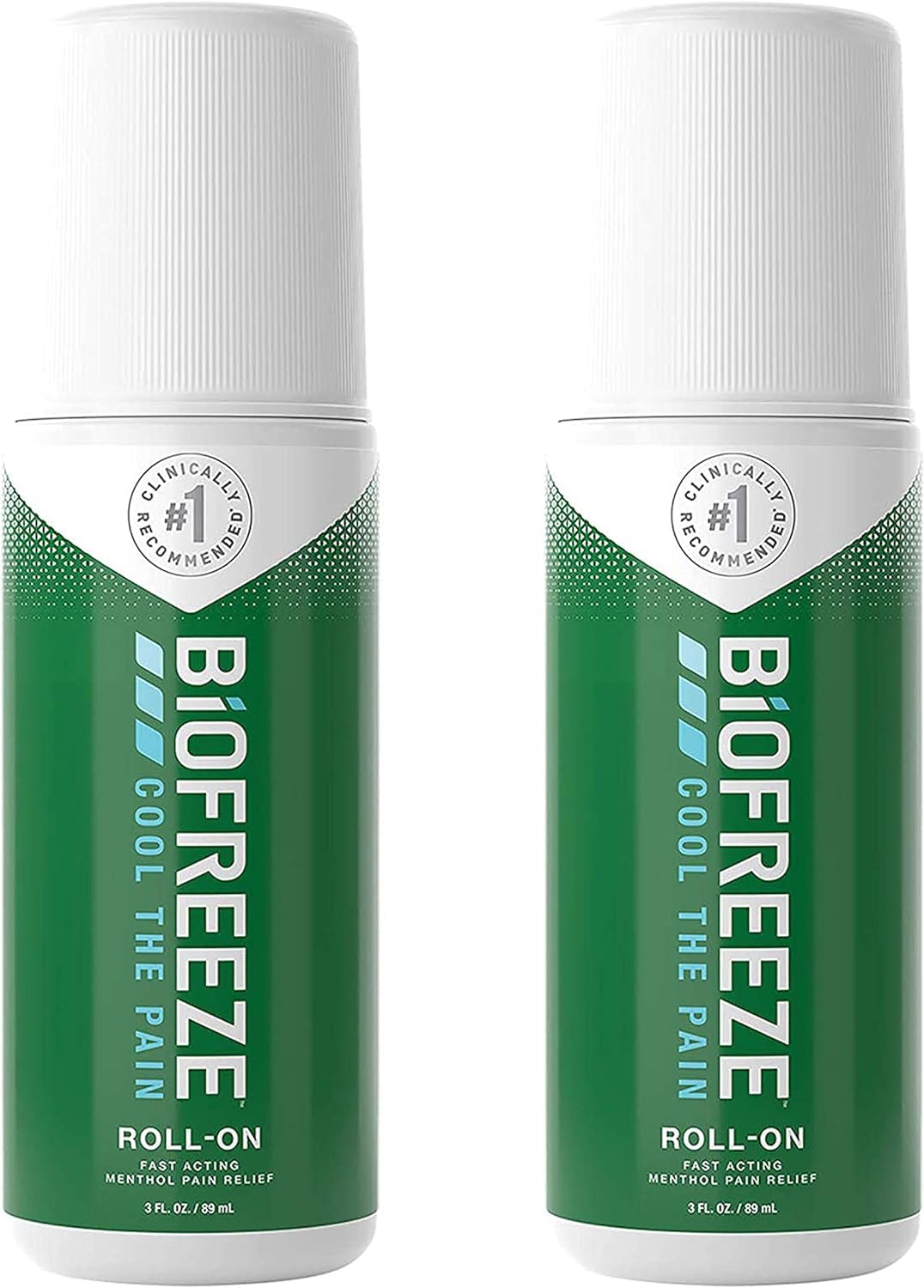 Biofreeze Pain Relief Roll On, 89ml X 2, Relieves Pain, Cold Relief, Arthritis, Back Pain, Muscle Pain, Targets Small Areas, Easy To Use, Freeze Sprays, Pain and Fever