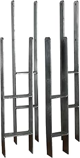 feuerverzinkte H-Anker, Pfostenträger, Pfostenanker, Pfostenschuhe, Carport, H-Träger, ohne Schrauben (Länge: 800mm, Gabelweite: 91mm)