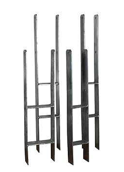 feuerverzinkte H-Anker, Pfostenträger, Pfostenanker, Pfostenschuhe, Carport, H-Träger, ohne Schrauben (Länge: 600mm, Gabelwei