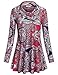 Miusey Flowy Tops for Women Long Sleeve, Ladies Work Attire Active Classic Pleats Solid Pattern Flared Hem Roomy Relaxed Fit Loosely Tunics Jerseys Sweatshirts Oversized Active wear Red XXL