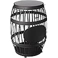 Wine Enthusiast Barrel Cork Catcher Accent Table – Metal Side Table with Wooden Top to Store & Display Used Corks - Holds 500 Corks