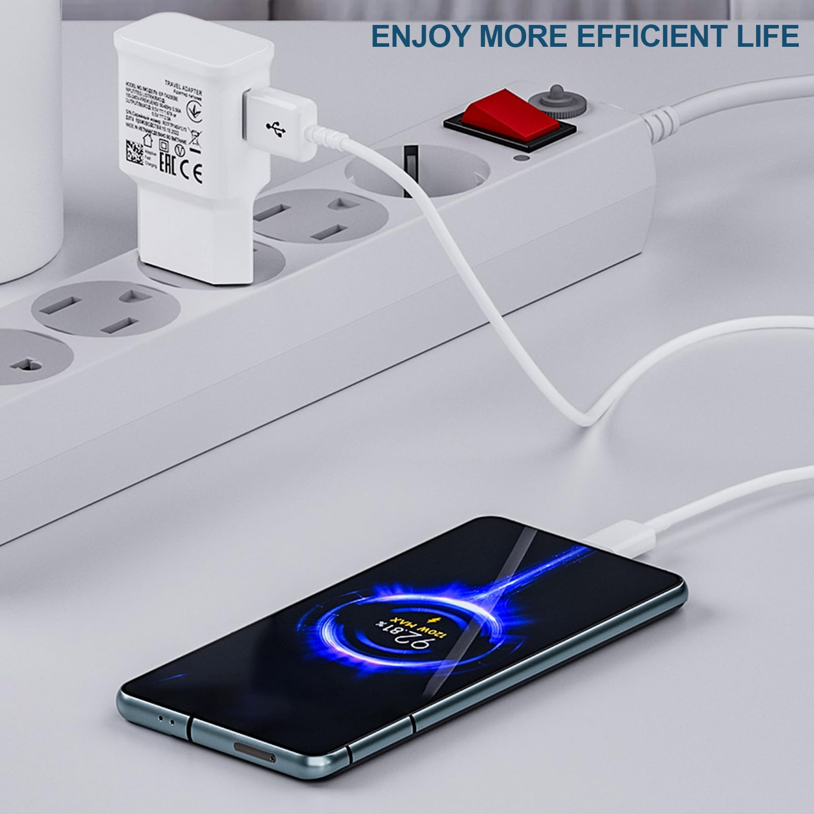 Ladegerät Schnellladegerät mit 2m Ladekabel USB C Schnellladekabel für Samsung Galaxy S21 S20 S10 S9 S8 A05S A06 A13 A14 A15 A16 A20 A25 A33 A34 A35 A36 A40 A52s A53 A54 A55 A56 M35 M33 M14 Handy 5