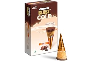 Pure Temptation Orange Chocolate Waffle Cones [10 pcs] Sweet Snacks for Kids & Adults - Non-Meltable Chocolate Gift Box - Individually Wrapped Chocolate Filled Waffle Cone for Dessert