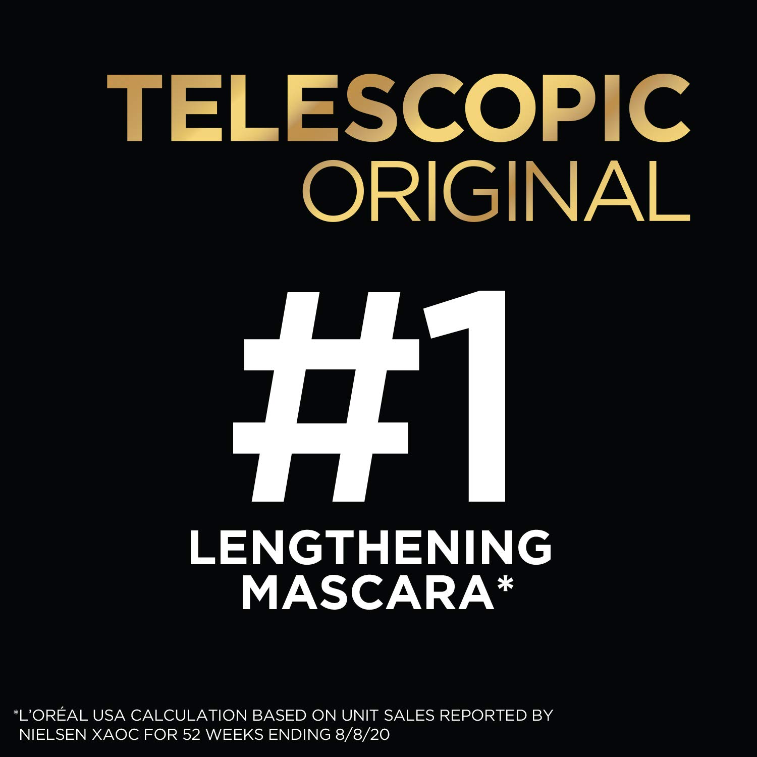 L'Oreal Paris Makeup Telescopic Original Lengthening Mascara, Black, 0.27 Fl Oz (1 Count) : Loreal Telescopic Mascara : Beauty