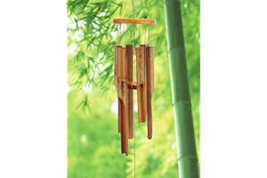 Afirst Wooden Wind Chimes Outdoor, Bamboo Wind Chimes with Amazing Deep Tone for Patio Garden Home Décor, Natural Beautiful Sound