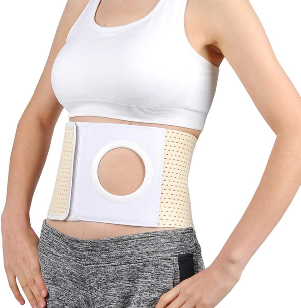 GHzzY Ostomy Belt - Ostomy Hernia Support Belt with Stoma Opening - Abdominal Binder Brace for Colostomy Patients,9cm,XL